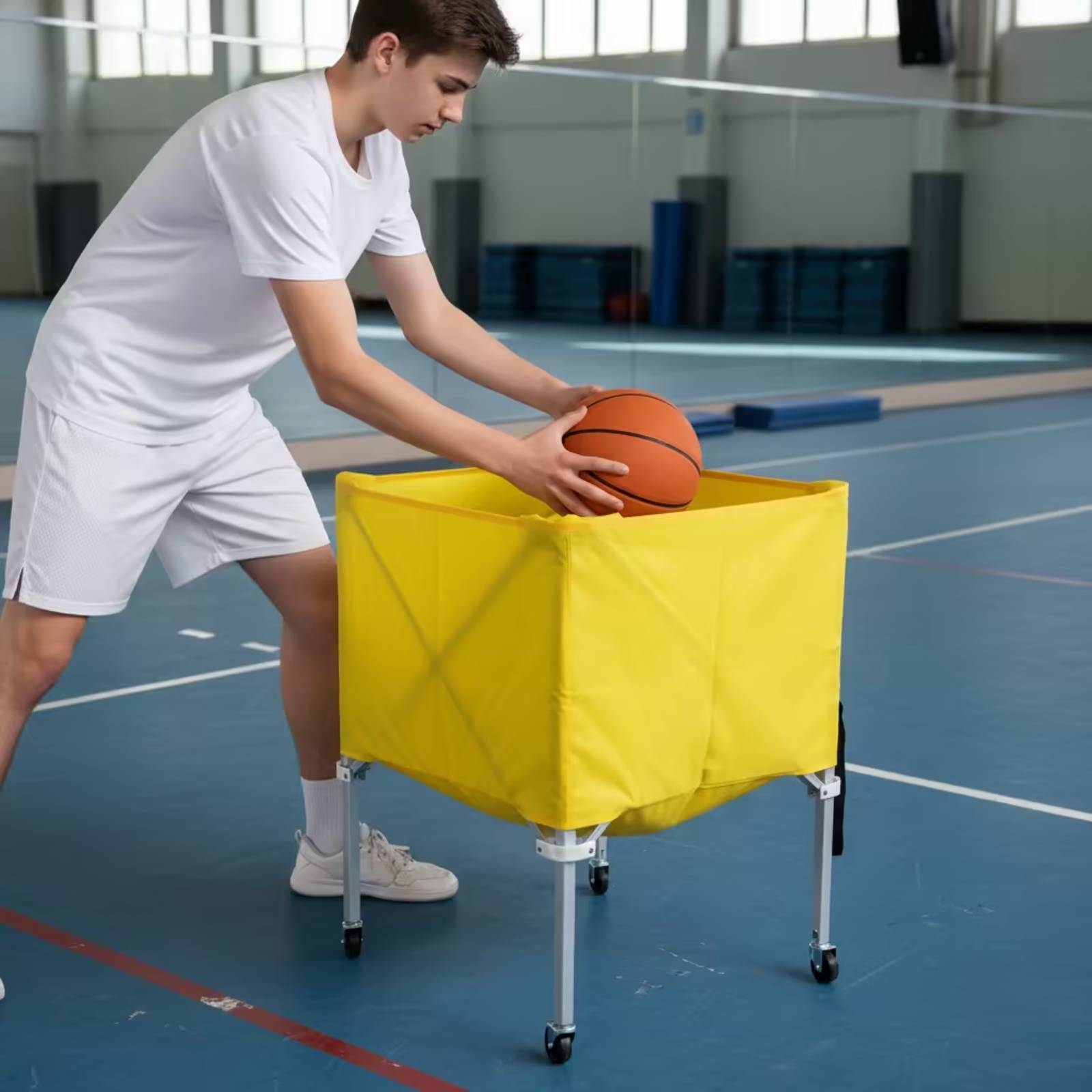 Składany wózek na piłki, lekki – Sports Equipment Gym recenzja i cena