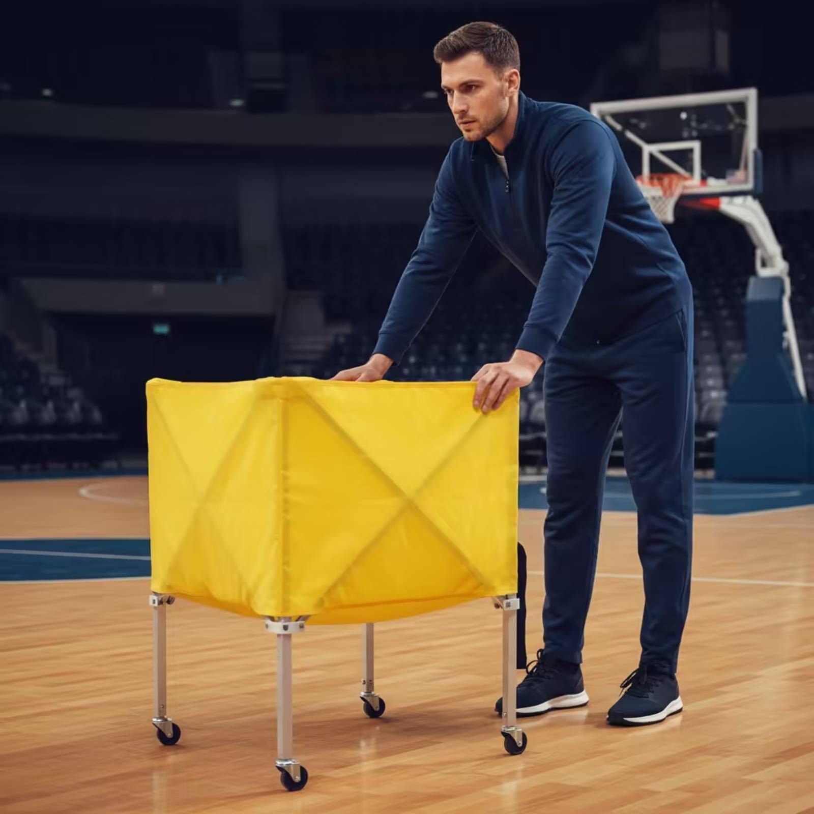 Składany wózek na piłki, lekki – Sports Equipment Gym recenzja i cena